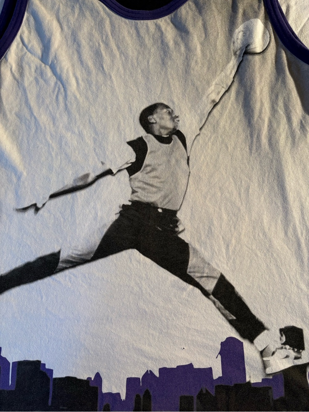Jordan Black Tank Top with Purple Trim and Jumpman Logo